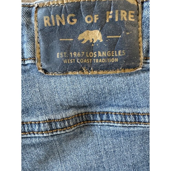 Ring Of Fire Jeans Mens‎ W31x30L Blue Distressed Slim Medium Wash Denim Stretch - Picture 6 of 9